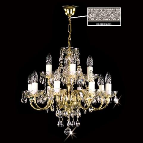 Люстра Art Glass ADELA XII. FULL CUT NICKEL CE