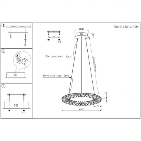 Подвесной светильник Newport 8241/400 chrome