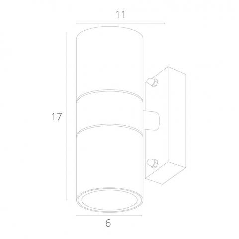 Настенный уличный светильник Arte Lamp Mistero  A3302AL-2BK