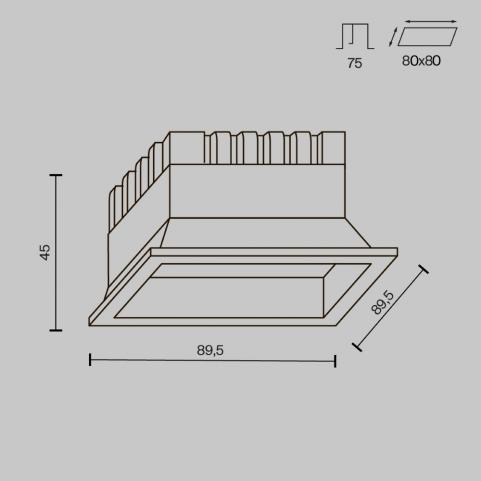 Точечный светильник Maytoni Technical Downlight 3000-4000-6000K Okno DL056-8W3-4-6K-B