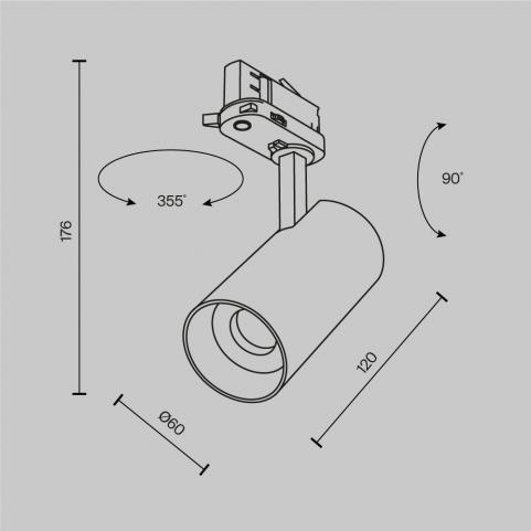Трековый светильник Maytoni Technical Trinity  2700-5000K Focus Led TR197-3-12WCCT-M-B