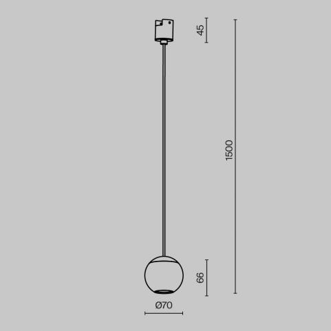 Трековый подвесной светильник Maytoni Technical Elasity 3000K Sfera TR165-1-8W3K-M-B