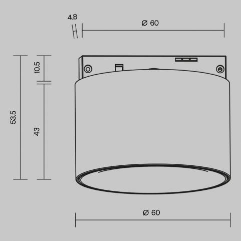 Трековый светильник Maytoni Technical Levity 4000К Alfa S TR188-1-5W4K-M-B